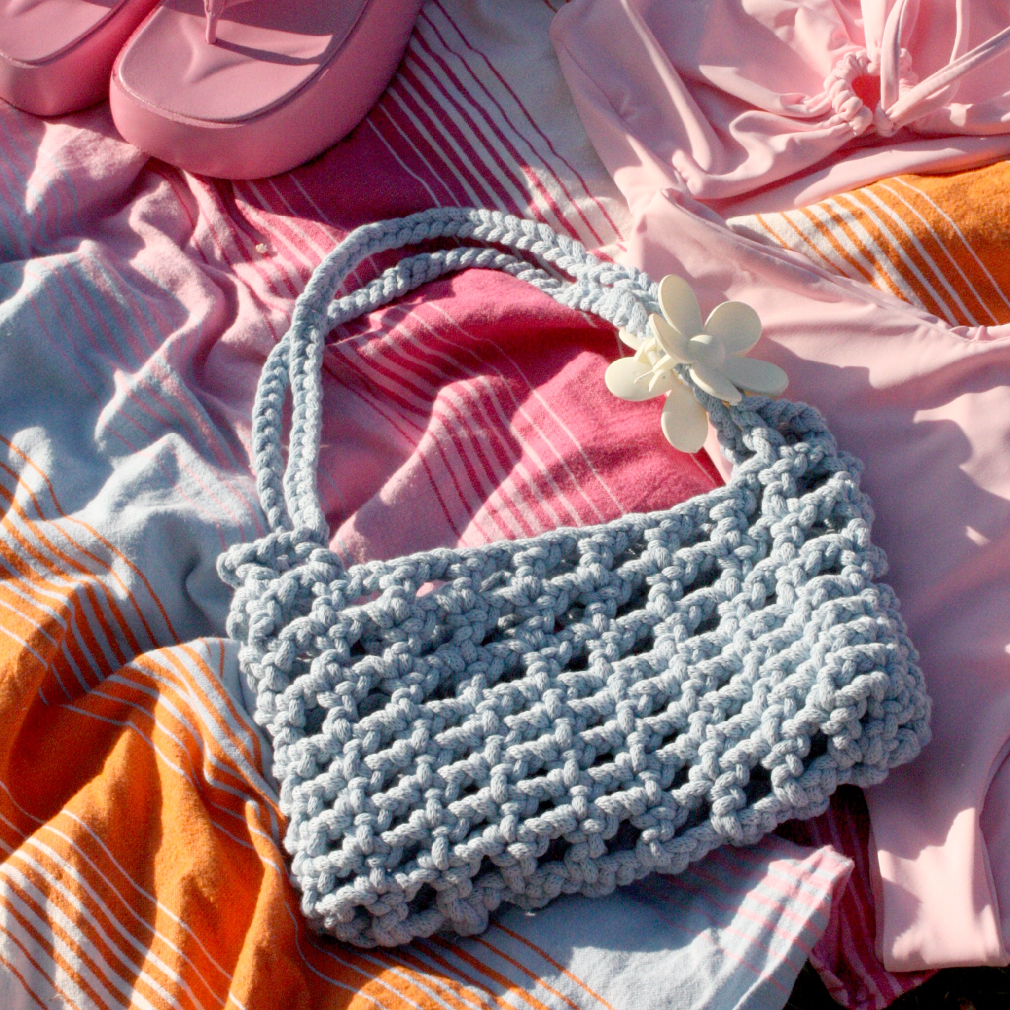 Blue cheap crochet bag