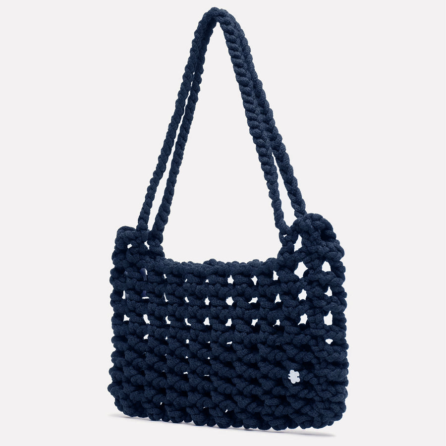 MILEY Crochet Handbag : Navy Blue