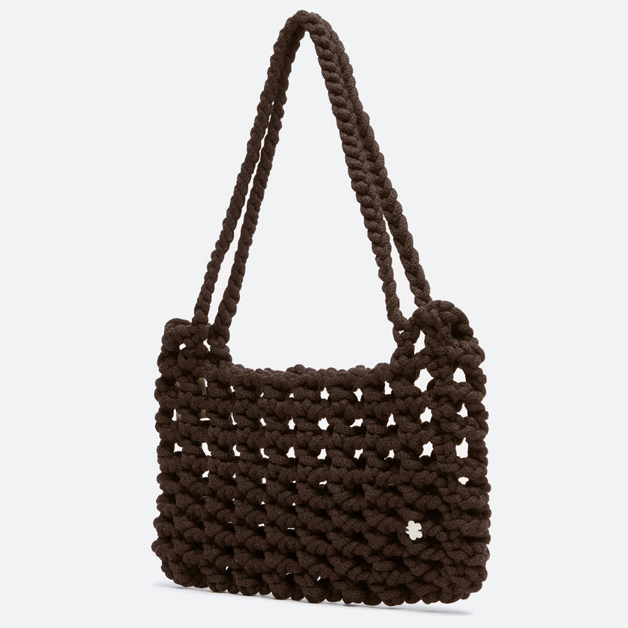 MILEY Crochet Handbag : Chocolate