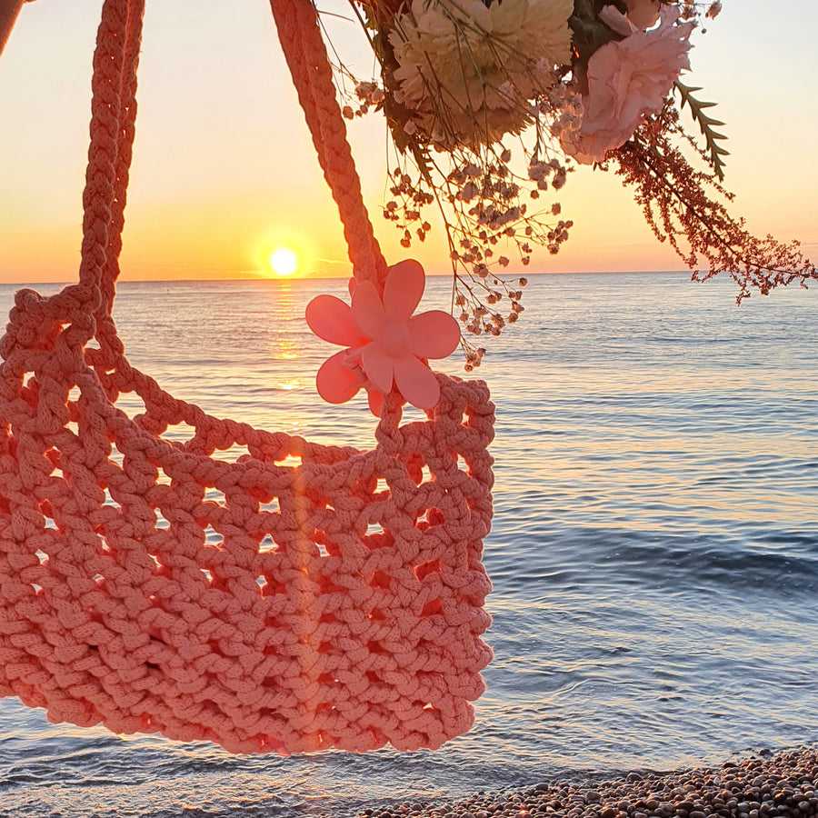 MILEY Crochet Handbag : Baby Pink