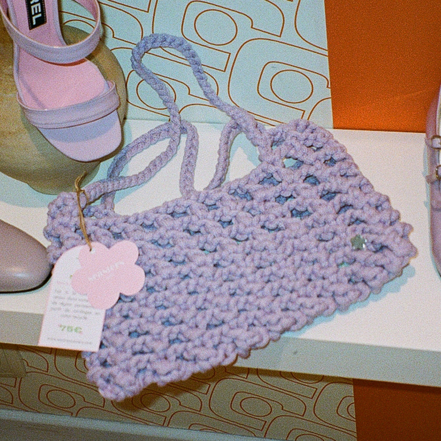 MILEY Crochet Handbag : Lilac